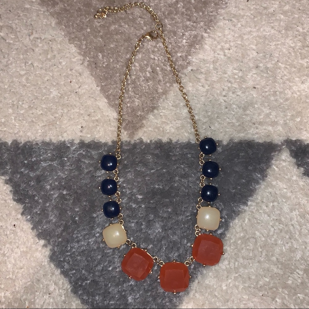 🛍 4/$20 🛍 Navy, Cream, and Orange Necklace